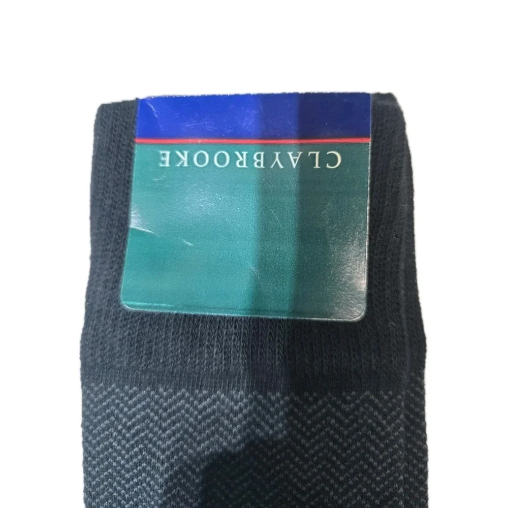 Claybrooke Men's Vintage Socks Black Nylon Cotton Blend New‎